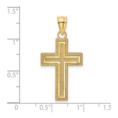 14K Yellow Gold Block Cross Pendant – view 4