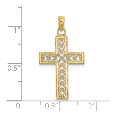 14K Yellow Gold Filigree Cross Pendant – view 4