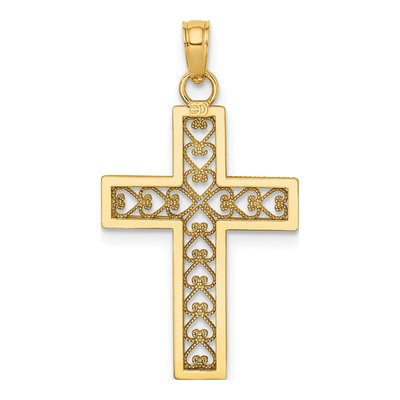 14K Yellow Gold Filigree Cross Pendant – view 5