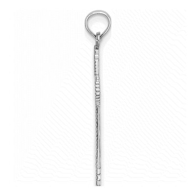14K White Gold Diamond-Cut Cross Pendant – view 3
