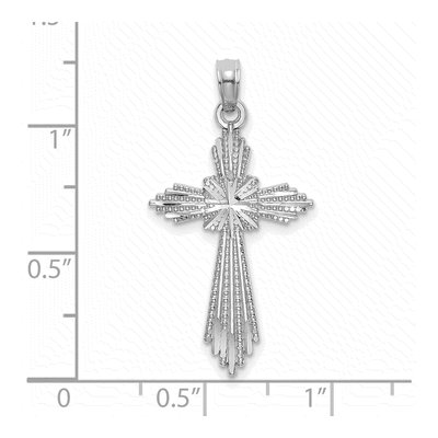 14K White Gold Diamond-Cut Cross Pendant – view 4