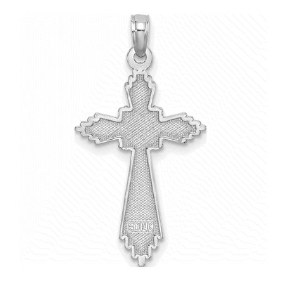 14K White Gold Diamond-Cut Cross Pendant – view 5