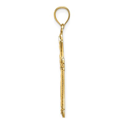 14K Yellow Gold Diamond-Cut Cross Pendant – view 3