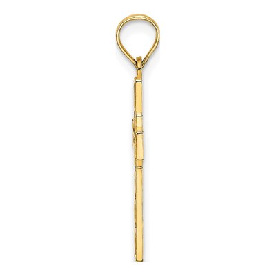 14K Yellow Gold Diamond-Cut Cross Charm – view 3