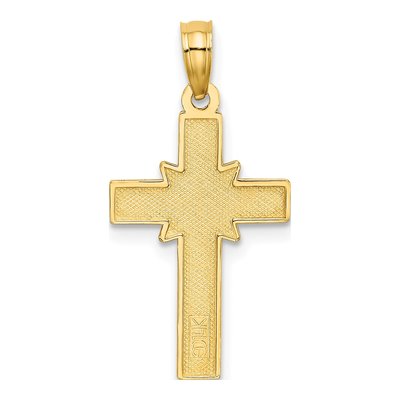 14K Yellow Gold Diamond-Cut Cross Charm – view 5