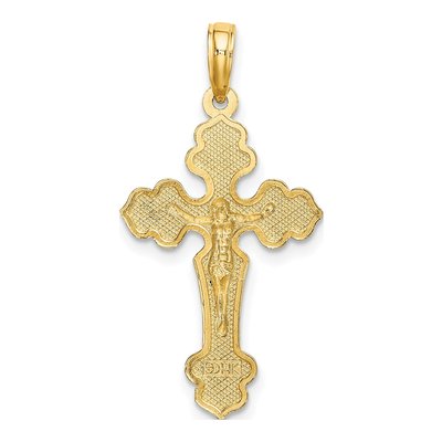 14K Yellow Gold Diamond-Cut Crucifix Charm – view 5
