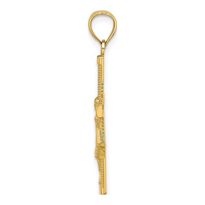 14K Yellow Gold Beaded Crucifix Pendant – view 3
