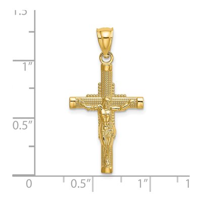 14K Yellow Gold Beaded Crucifix Pendant – view 4