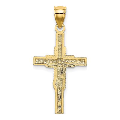 14K Yellow Gold Beaded Crucifix Pendant – view 5