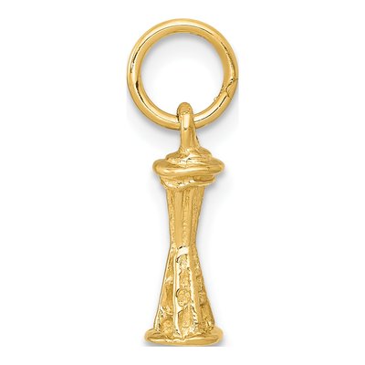 14K Yellow Gold Seattle Space Needle Charm – view 3