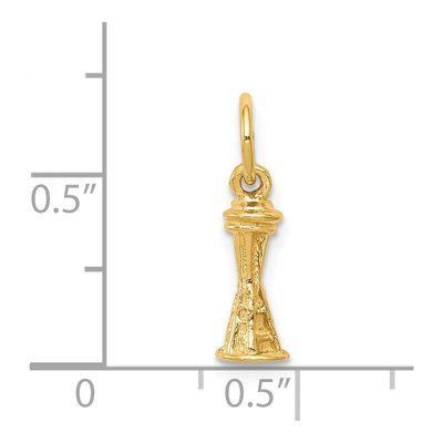 14K Yellow Gold Seattle Space Needle Charm – view 5