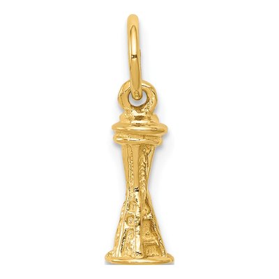 14K Yellow Gold Seattle Space Needle Charm