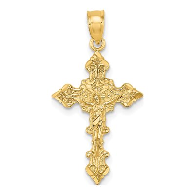 14K Yellow Gold Crucifix Charm