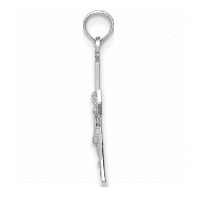 14K White Gold Crucifix Charm – view 3