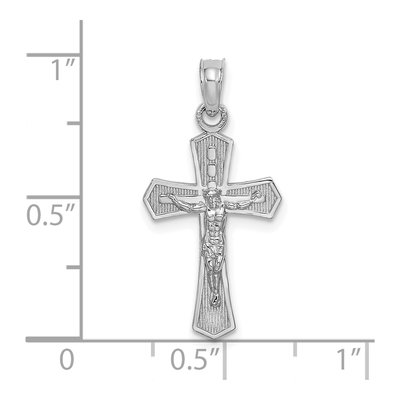 14K White Gold Crucifix Charm – view 4