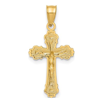 14K Yellow Gold Textured Crucifix Pendant – view 5