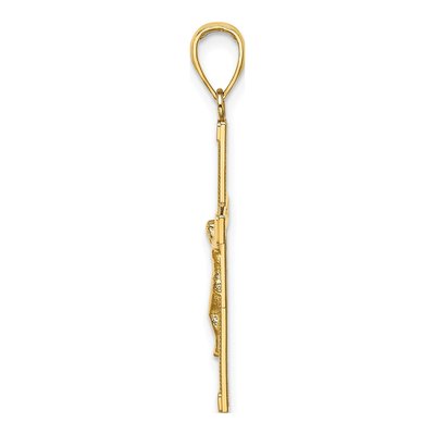14K Yellow Gold Textured Crucifix Pendant – view 3