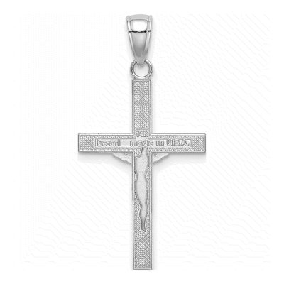 14K White Gold Crucifix Pendant – view 5