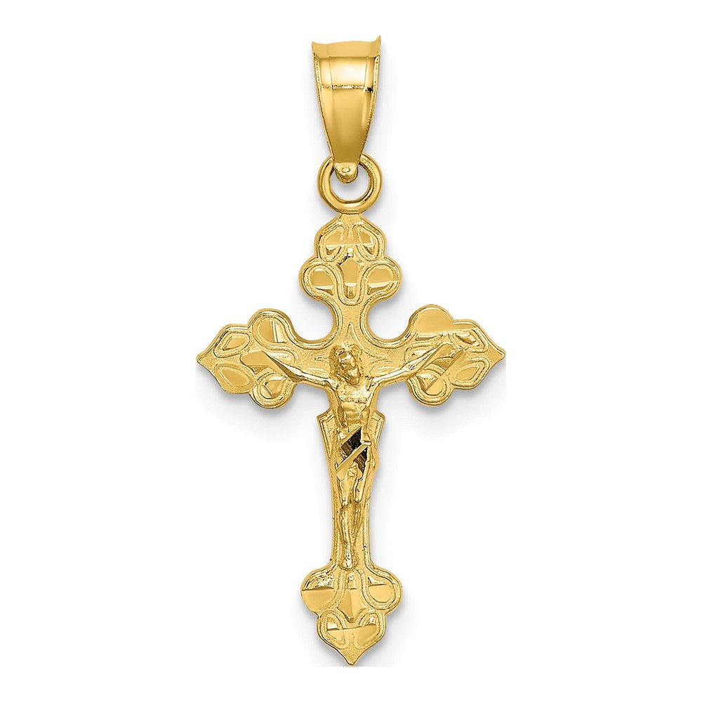 14K Yellow Gold Crucifix Charm