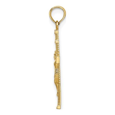 14K Yellow Gold Beaded Crucifix Pendant – view 3