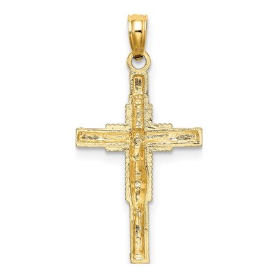 14K Yellow Gold Beaded Crucifix Pendant – view 5