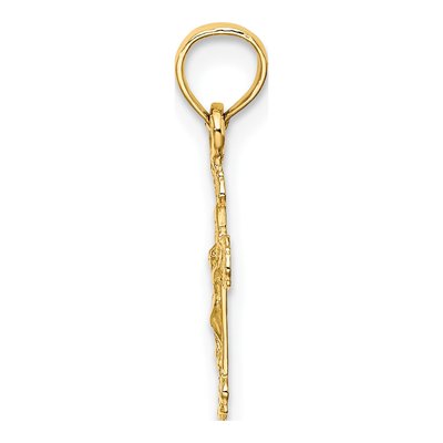 14K Yellow Gold Mini Crucifix Pendant – view 3