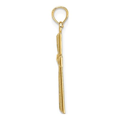 14K Yellow Gold Diamond-Cut Cross Charm – view 3