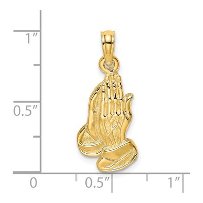 14K Yellow Gold Praying Hands Pendant – view 4