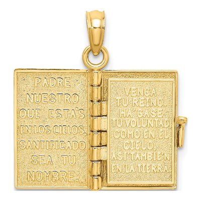 14K Yellow Gold Santa Biblia Bible Charm – view 6