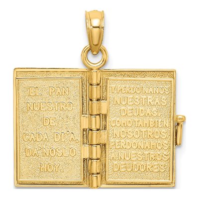 14K Yellow Gold Santa Biblia Bible Charm – view 7