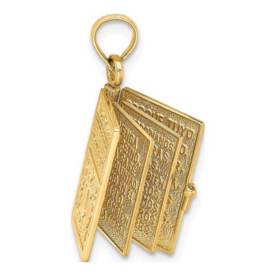 14K Yellow Gold Santa Biblia Bible Charm – view 8