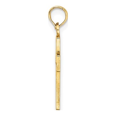 14K Yellow Gold Cut-Out Flower Cross Charm – view 3
