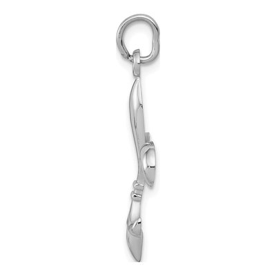 14K White Gold Fleur de Lis Pendant – view 3
