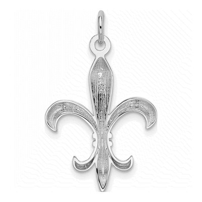 14K White Gold Fleur de Lis Pendant – view 4
