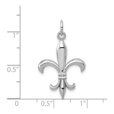 14K White Gold Fleur de Lis Pendant – view 5