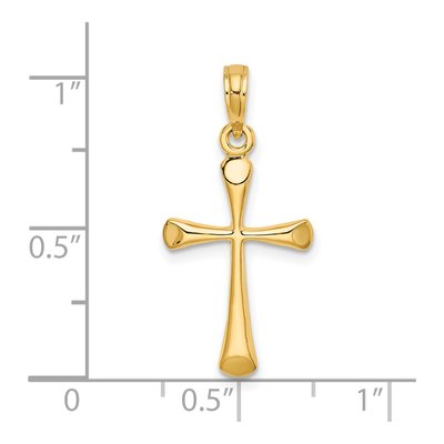 14K Yellow Gold Beveled Tip Cross Pendant – view 4