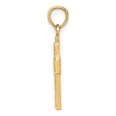 14K Yellow Gold Cut-Out Heart Cross Charm – view 3