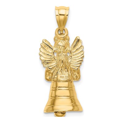 14K Yellow Gold 3-D Moveable Angel Bell Charm – view 5