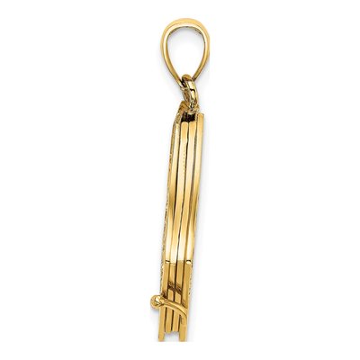 14K Yellow Gold 3-D Psalm Book Pendant – view 3