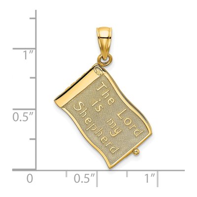14K Yellow Gold 3-D Psalm Book Pendant – view 4