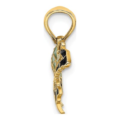 14K Yellow Gold Blue Enamel Butterfly Charm – view 3