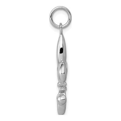 14K White Gold Fleur de Lis Pendant – view 3