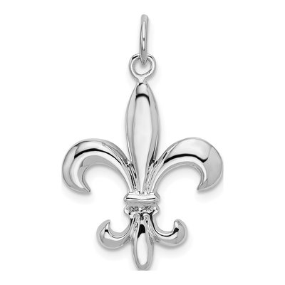 14K White Gold Fleur de Lis Pendant – view 4