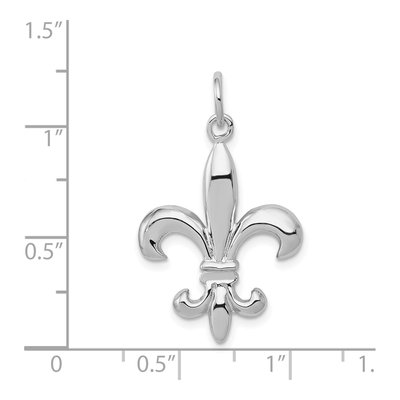 14K White Gold Fleur de Lis Pendant – view 5