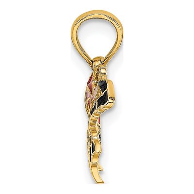 14K Yellow Gold Pink Enamel Butterfly Charm – view 3