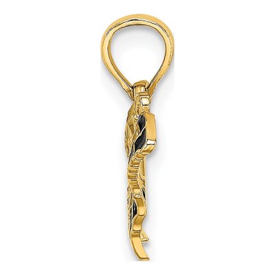 14K Yellow Gold Enameled Butterfly Charm – view 3