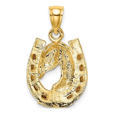 14K Yellow Gold Brown Enamel Horse Head Charm – view 5