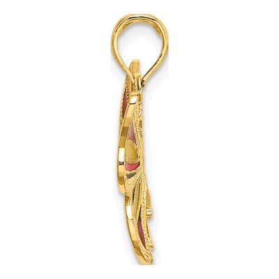 14K Yellow Gold Enameled Butterfly Pendant – view 3