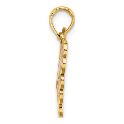 14K Yellow Gold Lavender Enamel Butterfly Pendant – view 3