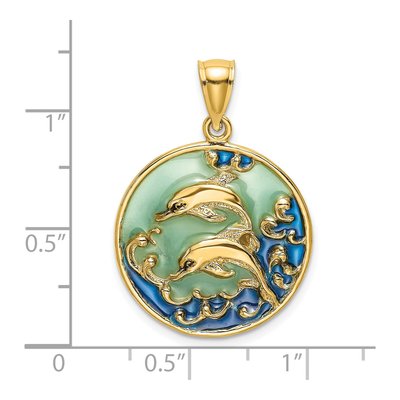 14K Yellow Gold Dolphins Charm – view 4